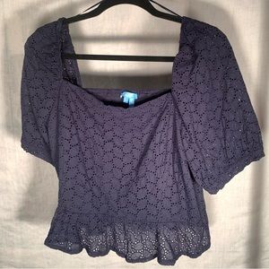 Draper James woman’s XXL blouse| off the shoulder| Peplum sleeves